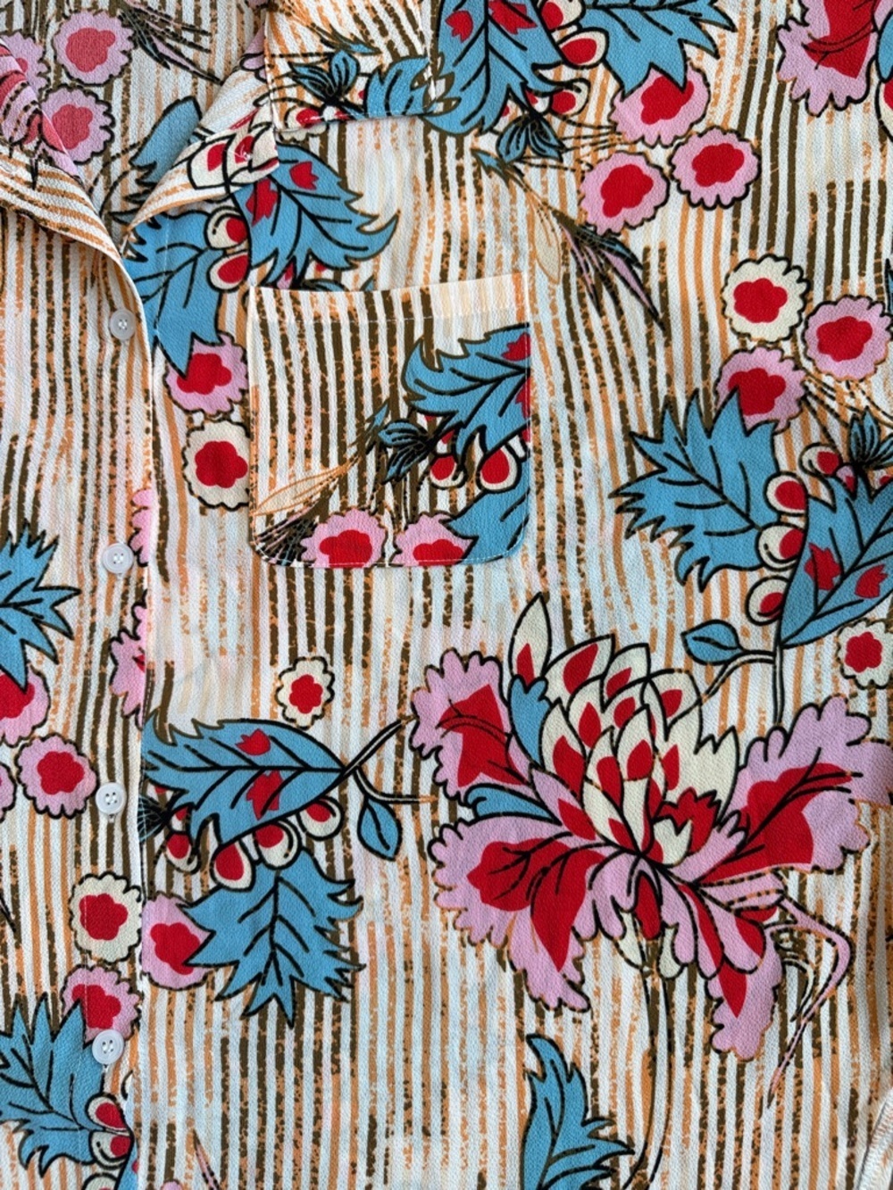 CUPSHE Women’s Floral Short-Sleeve Oversized Button-Up Coverup Shirt Size Small - Picture 5 of 12